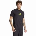 Adidas Tennis Category Graphic T-Shirt Black Lemon - Image 3