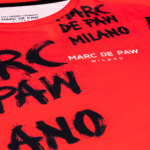 Marc De Paw Orange T-Shirt With Black Brush Stroke Graphics - Image 5